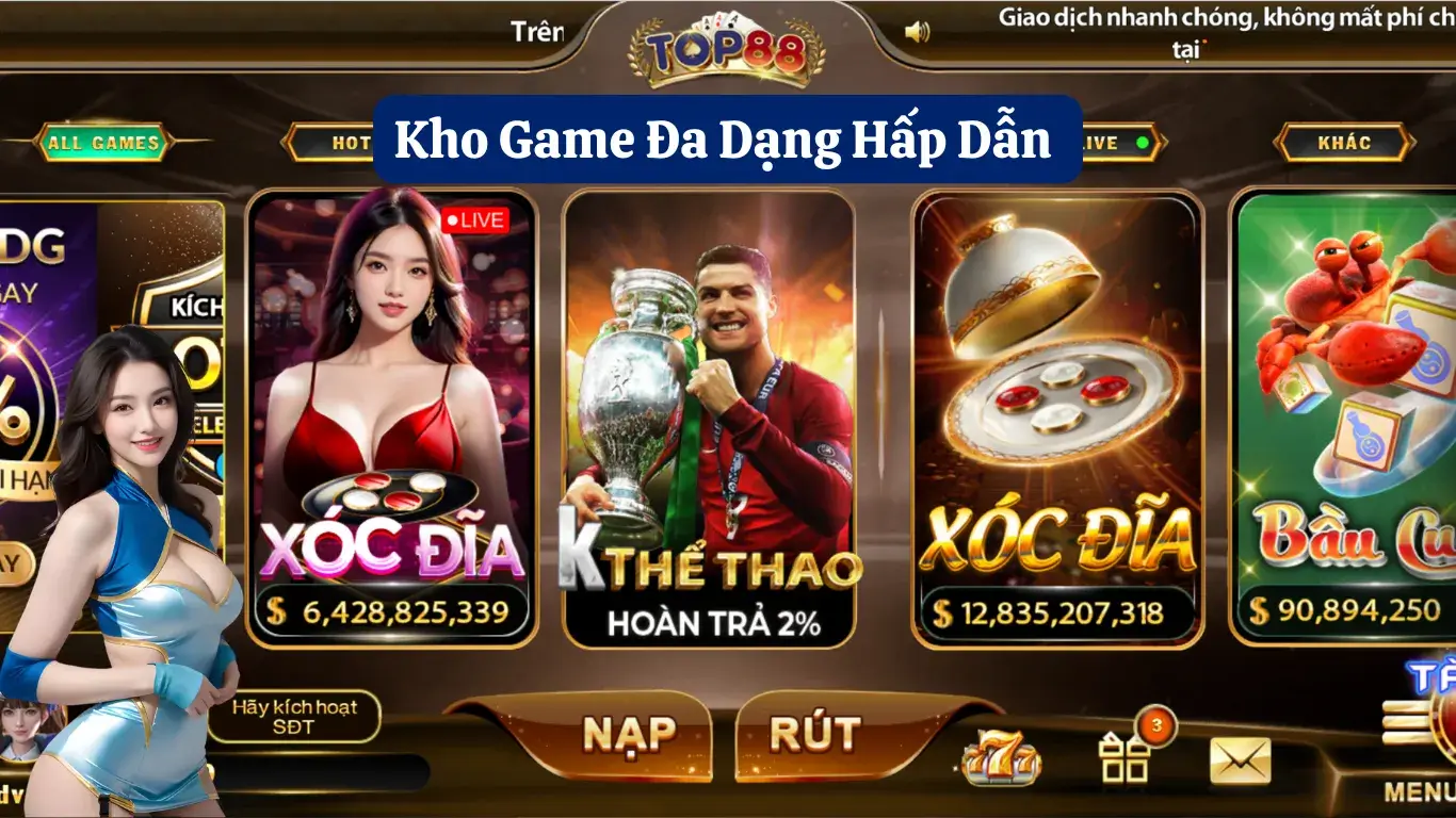 TOP88 Kho Game Phong Phú, Đa Dạng Đáp Ứng Mọi Nhu Cầu